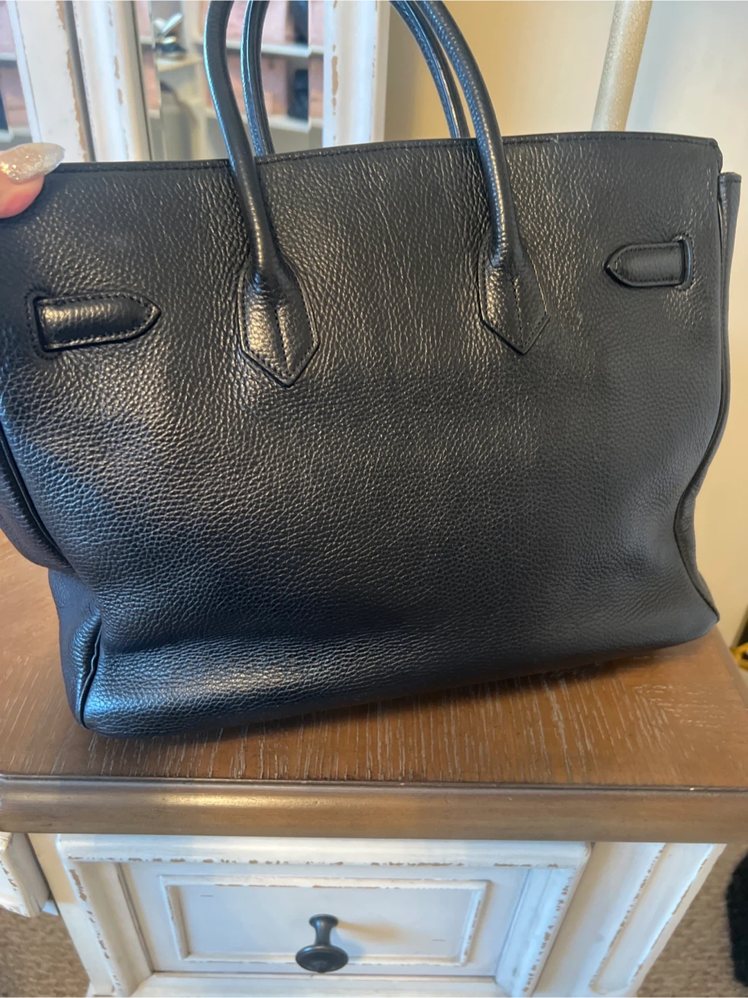 Hermès Paris Black Leather Tote Bag - photo 3