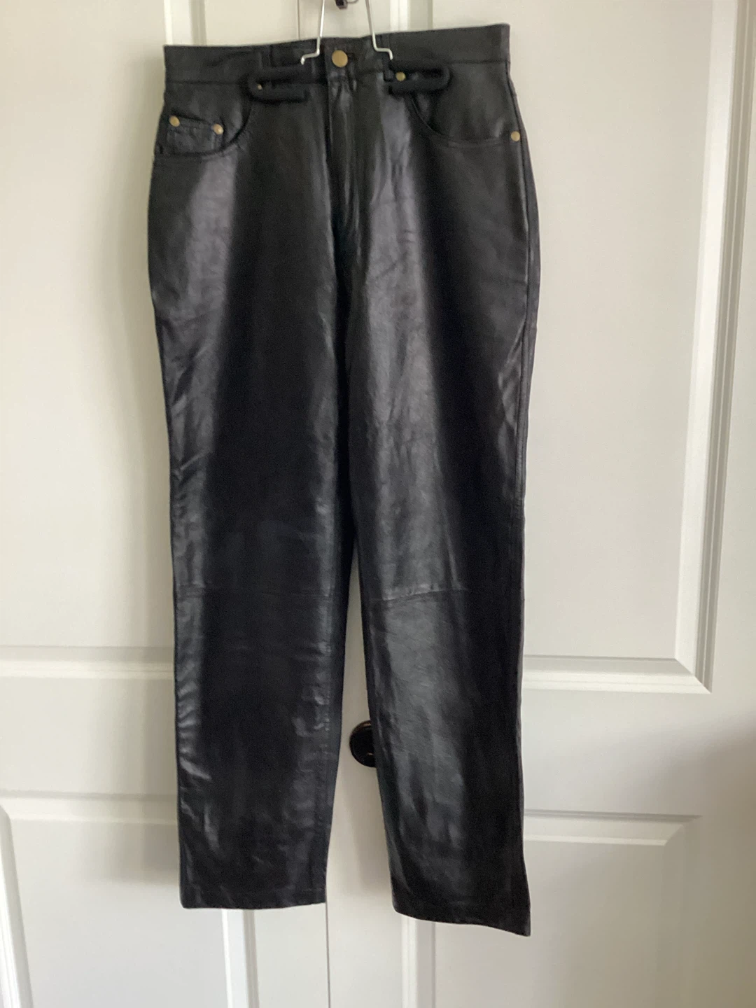 LADIES BLACK LEATHER JEAN
