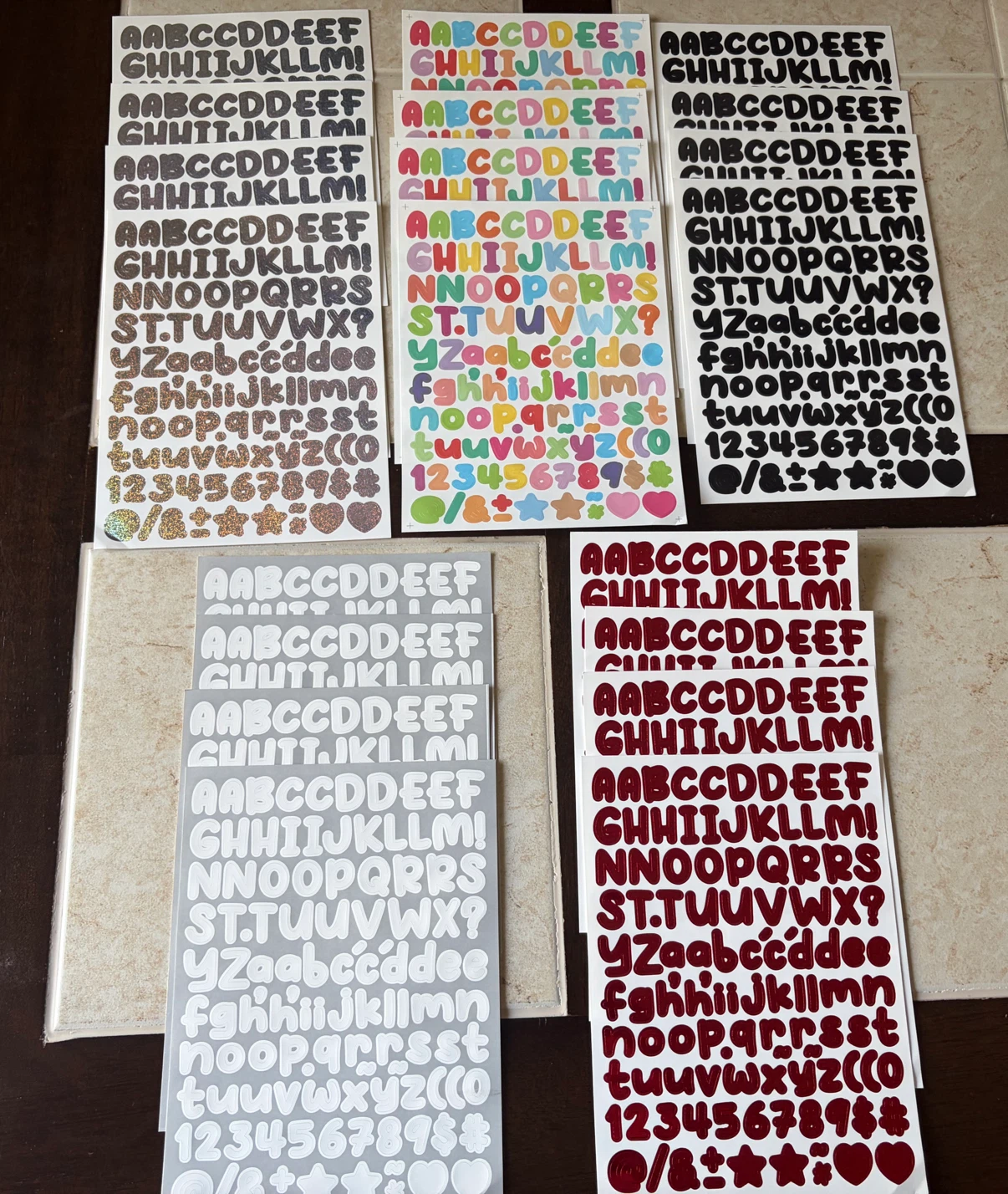 New 20 sheets 1/2 Inch Vinyl Letters and Numbers Stickers