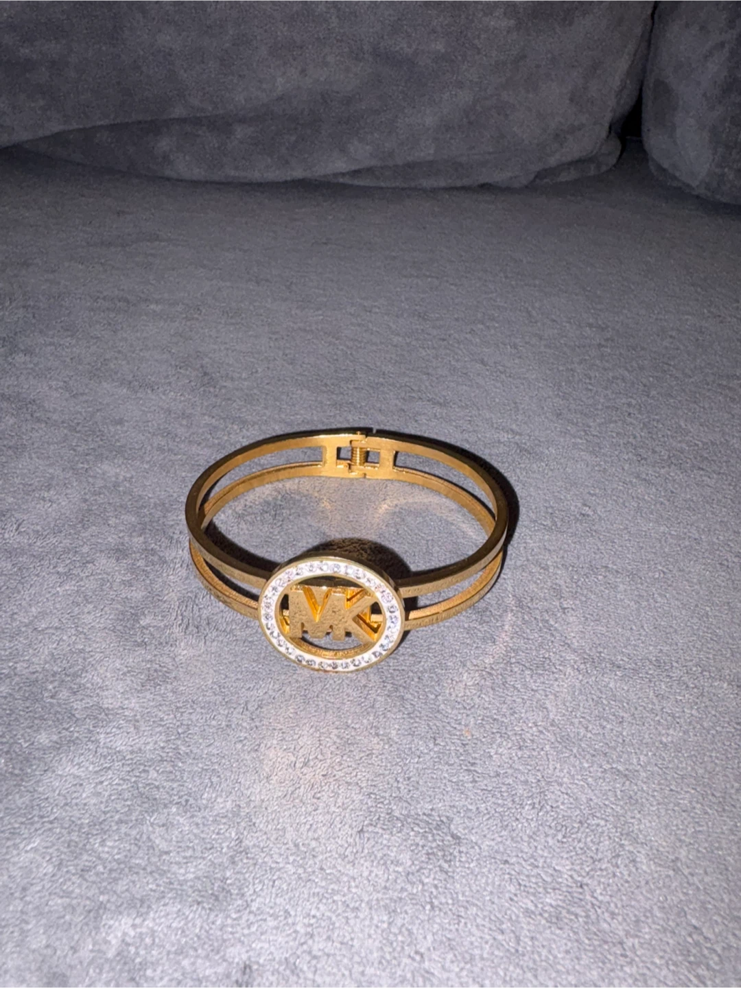 Michael Kors MK Logo Bangle Bracelet Gold Tone