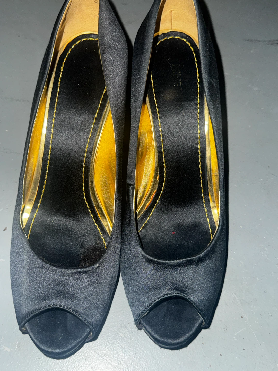 Nine West Black Peep-Toe Heels