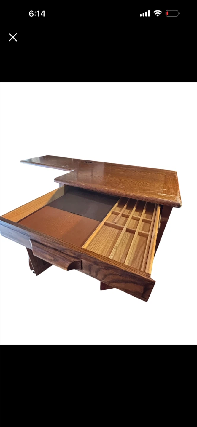 Vintage Wooden Desk and Chair Set - photo 3
