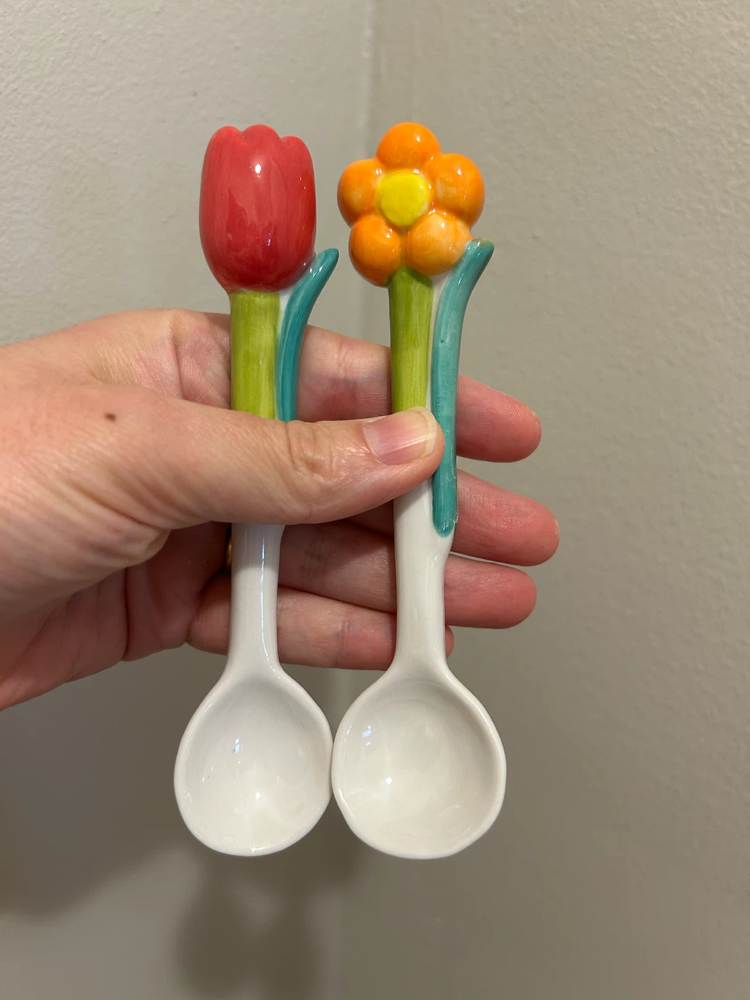 Brand New Floral Ceramic Spoons Set (Tulip & Flower)
