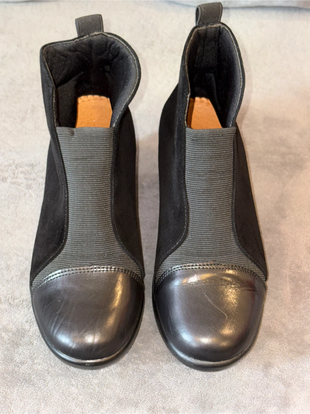 Black Suede Wedge Ankle Boots - photo 3