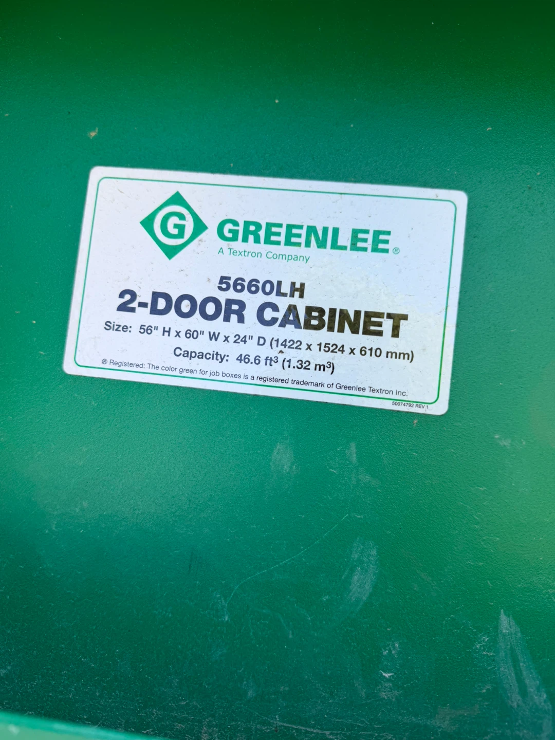 Greenlee 5660LH 2-Door Cabinet - photo 2