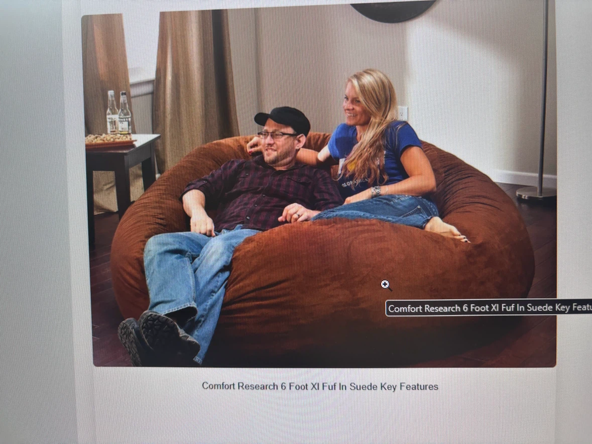 Comfort Research 6 Foot Fuf Bean Bag Chair - photo 2