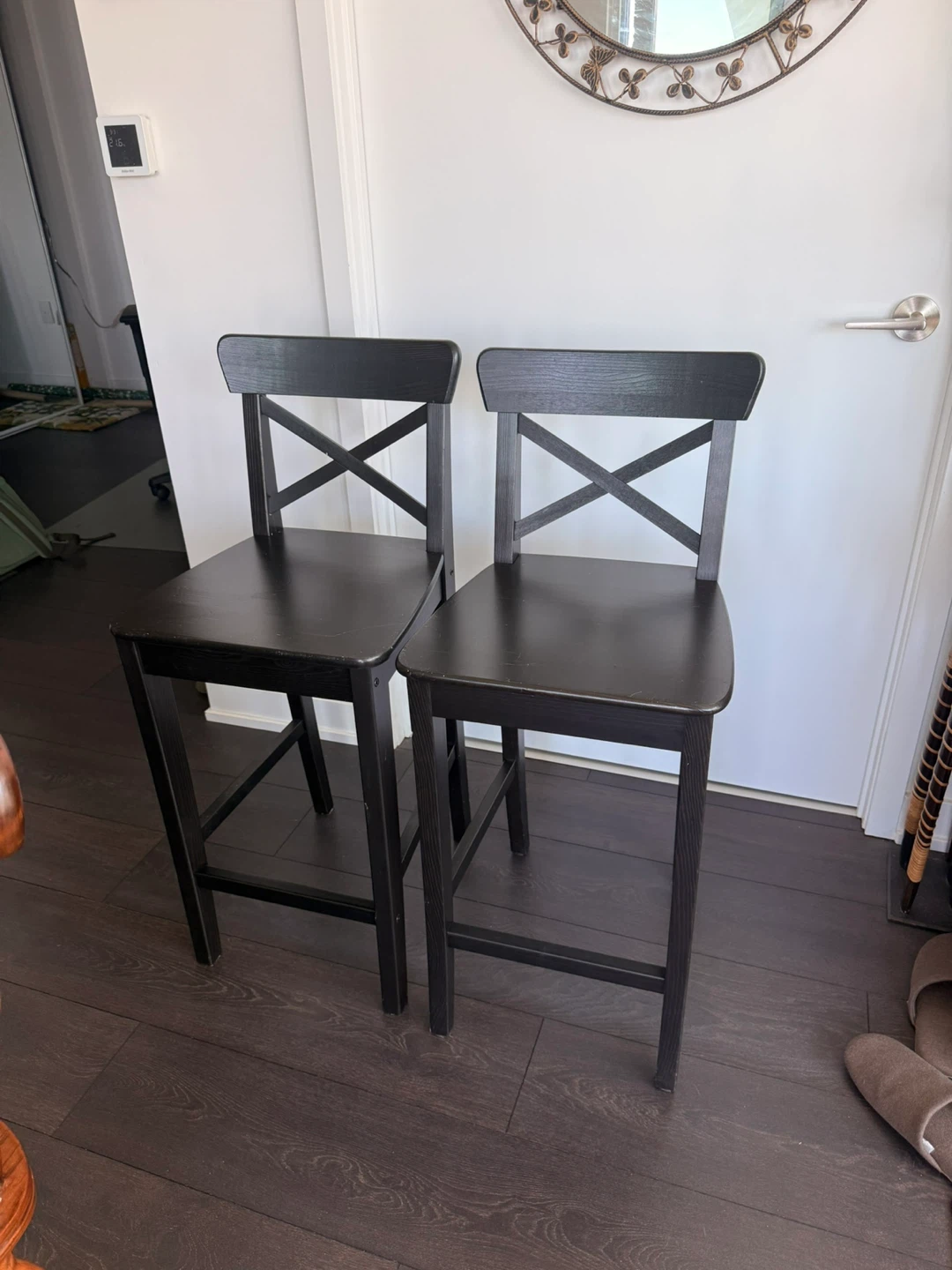 2 IKEA ROSENTORP Counter Height Bar Stool - Black