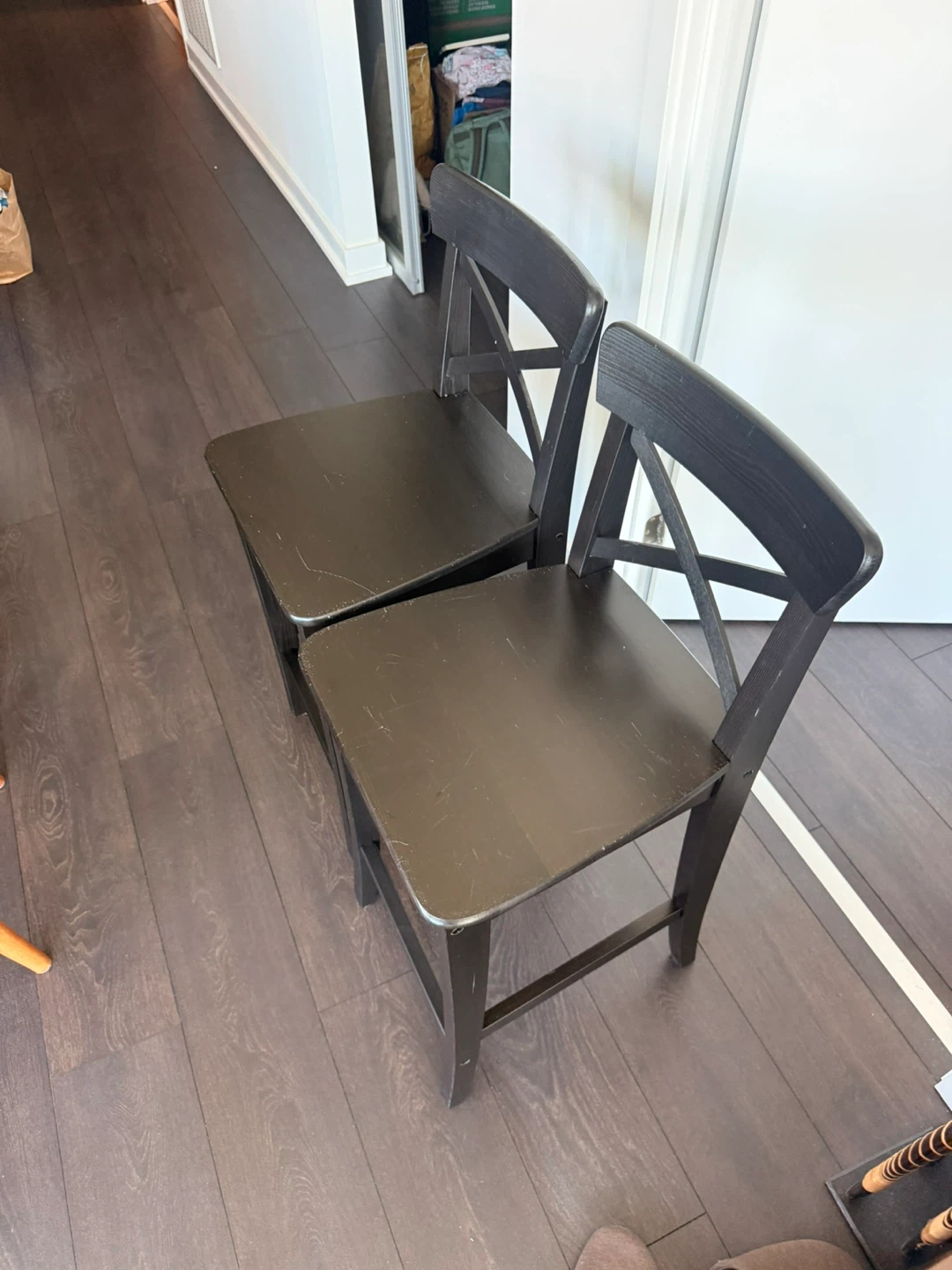 2 IKEA ROSENTORP Counter Height Bar Stool - Black - photo 2