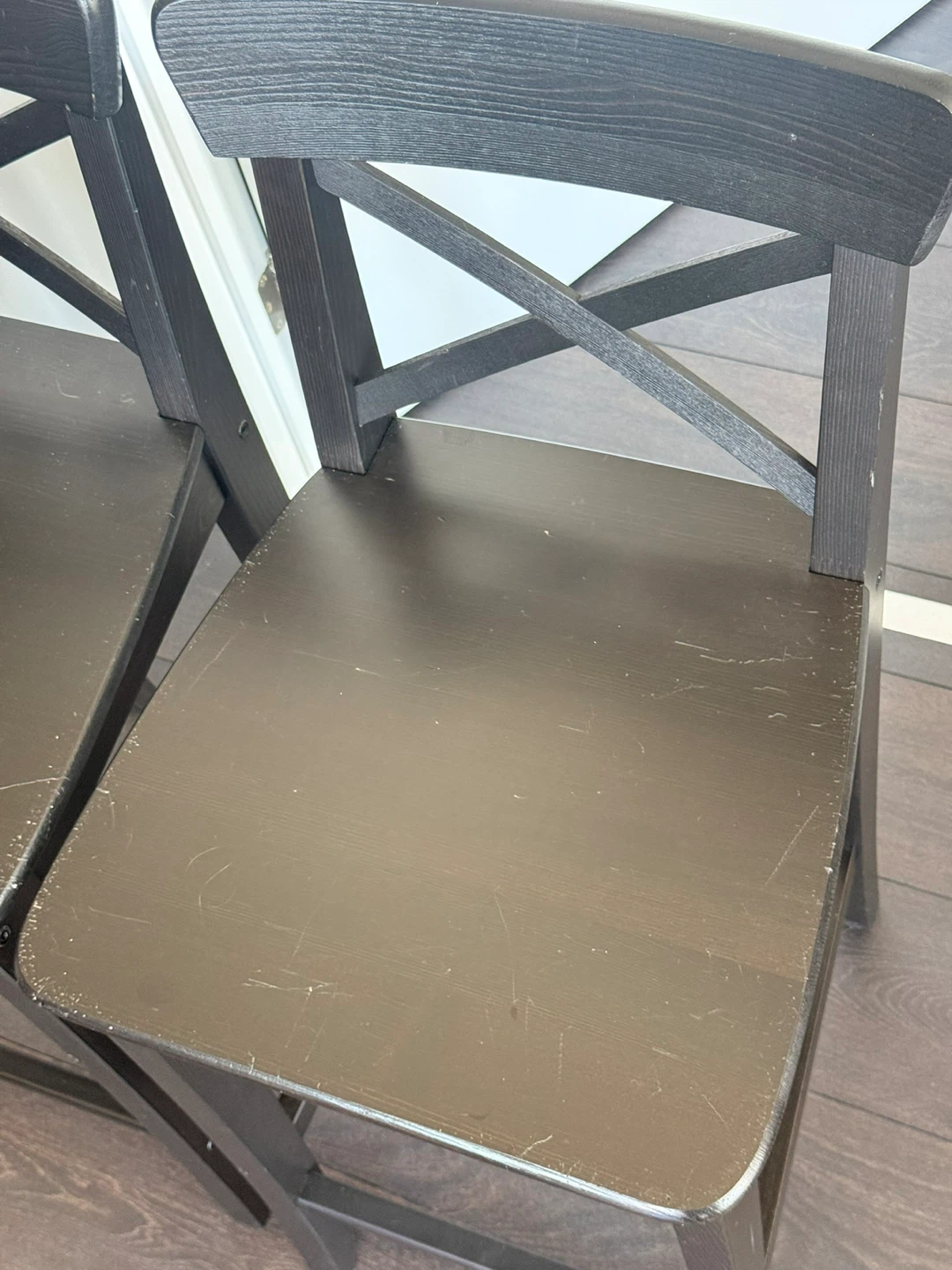 2 IKEA ROSENTORP Counter Height Bar Stool - Black - photo 3