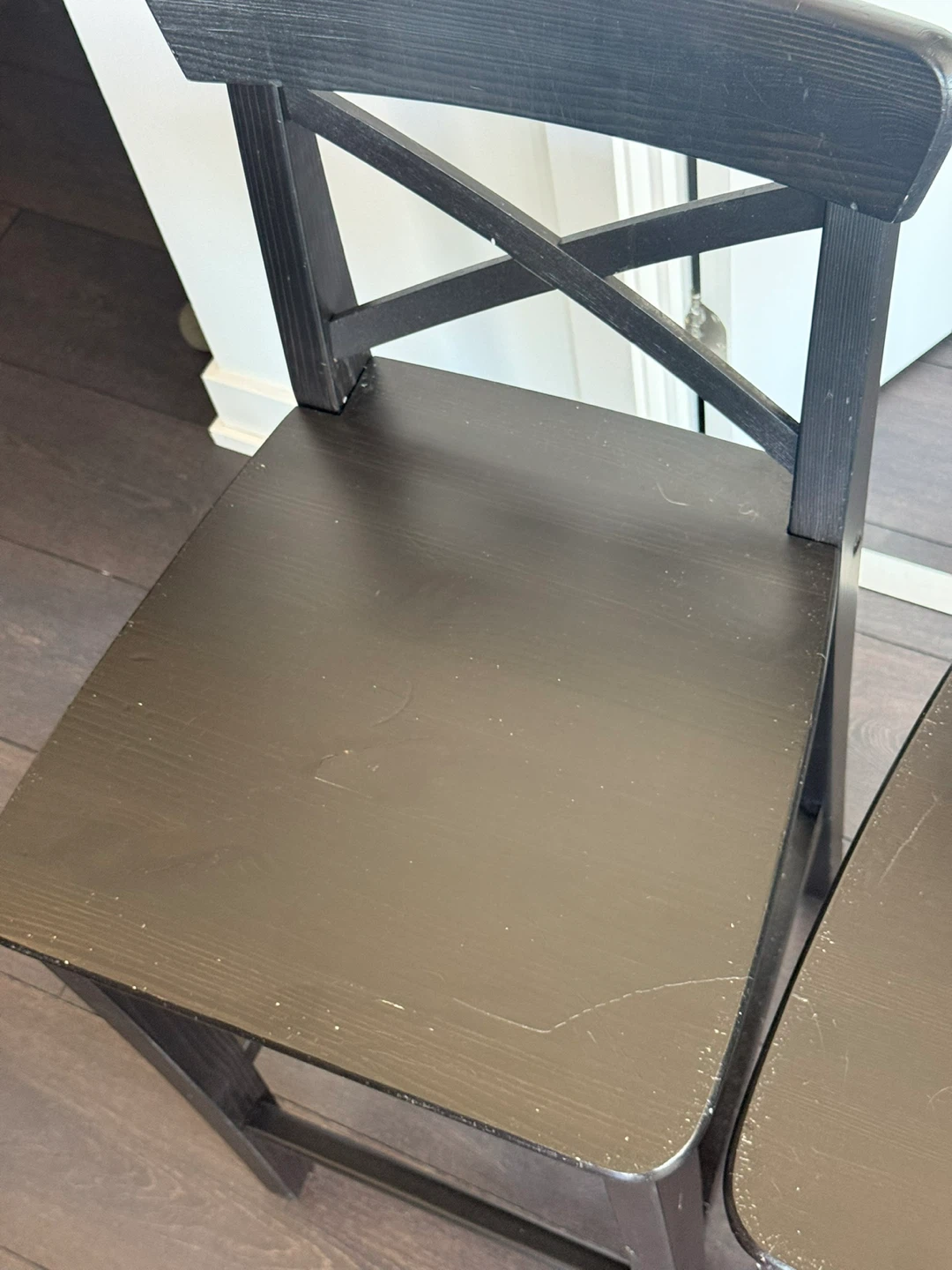 2 IKEA ROSENTORP Counter Height Bar Stool - Black - photo 4
