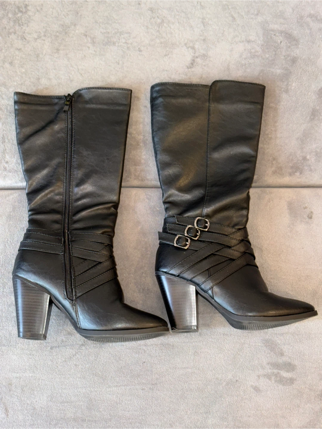 Forever 21 Black Faux Leather Buckle Boots - photo 4