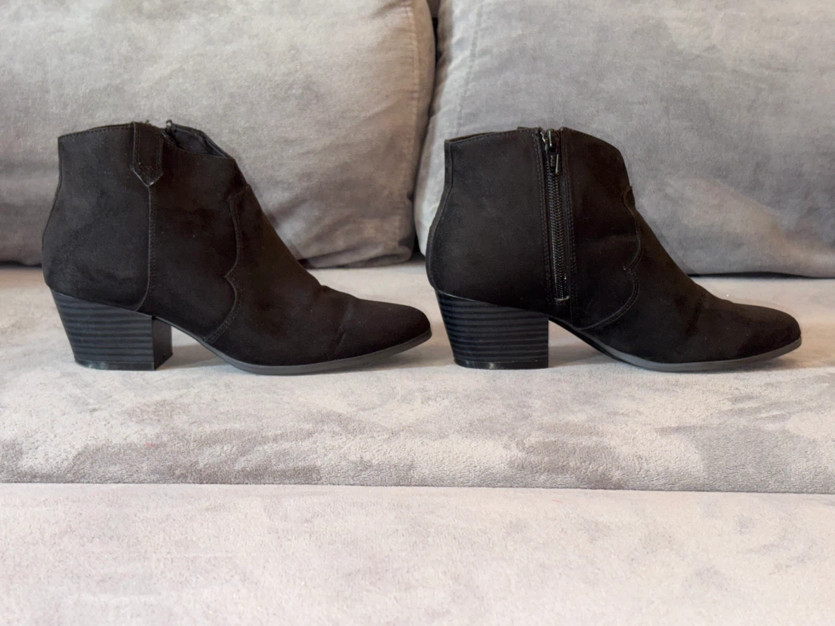 Old Navy Black Suede Ankle Boots