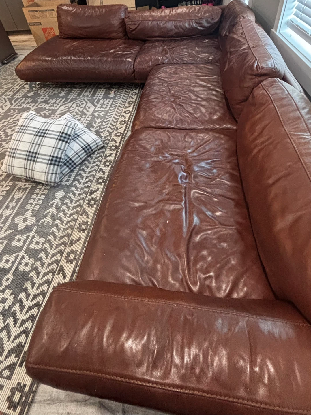 BRAXTEN LEATHER RIGHT CHAISE SECTIONAL sofa - photo 2