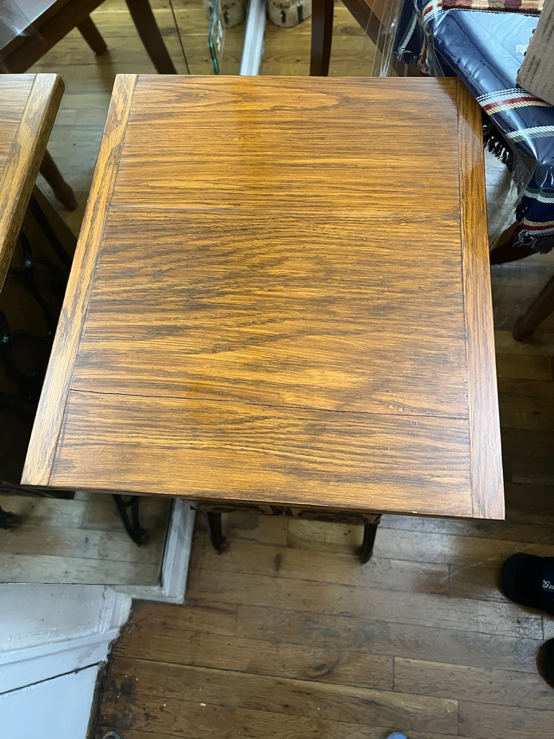 Antique Sewing Machine Table with Drawers - photo 2