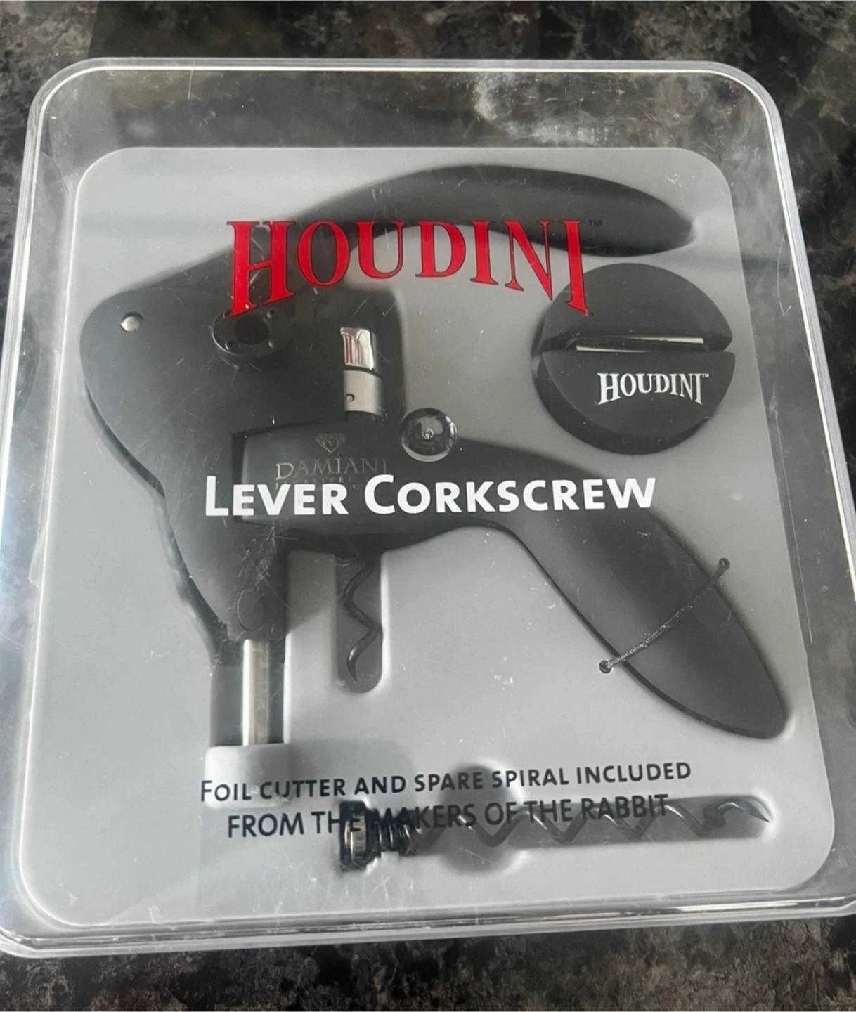 Houdini Damiani Lever Corkscrew with Foil Cutter