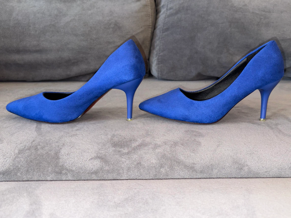SHISHANGJINZI Blue Suede Heels - photo 2