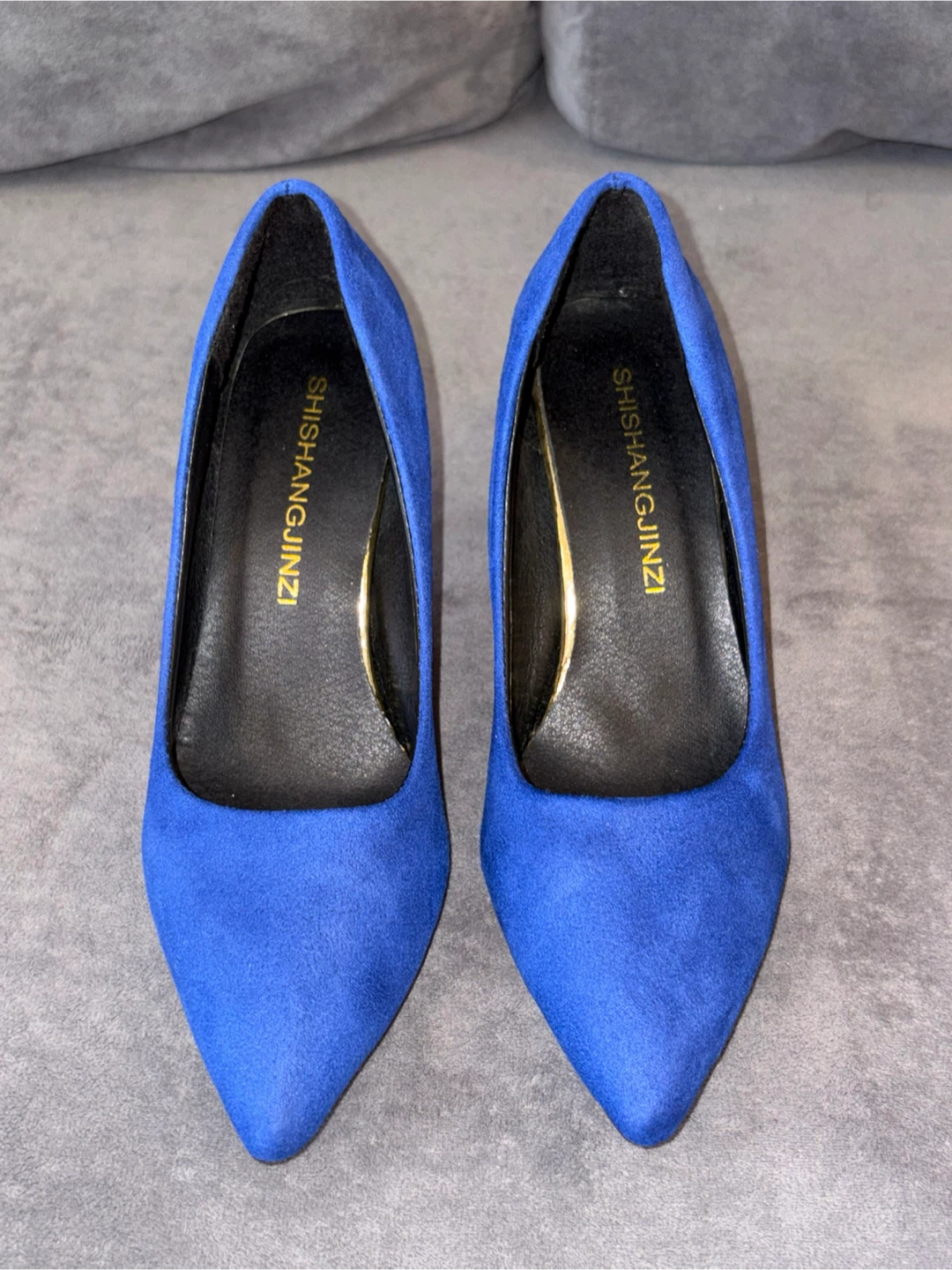 SHISHANGJINZI Blue Suede Heels - photo 4