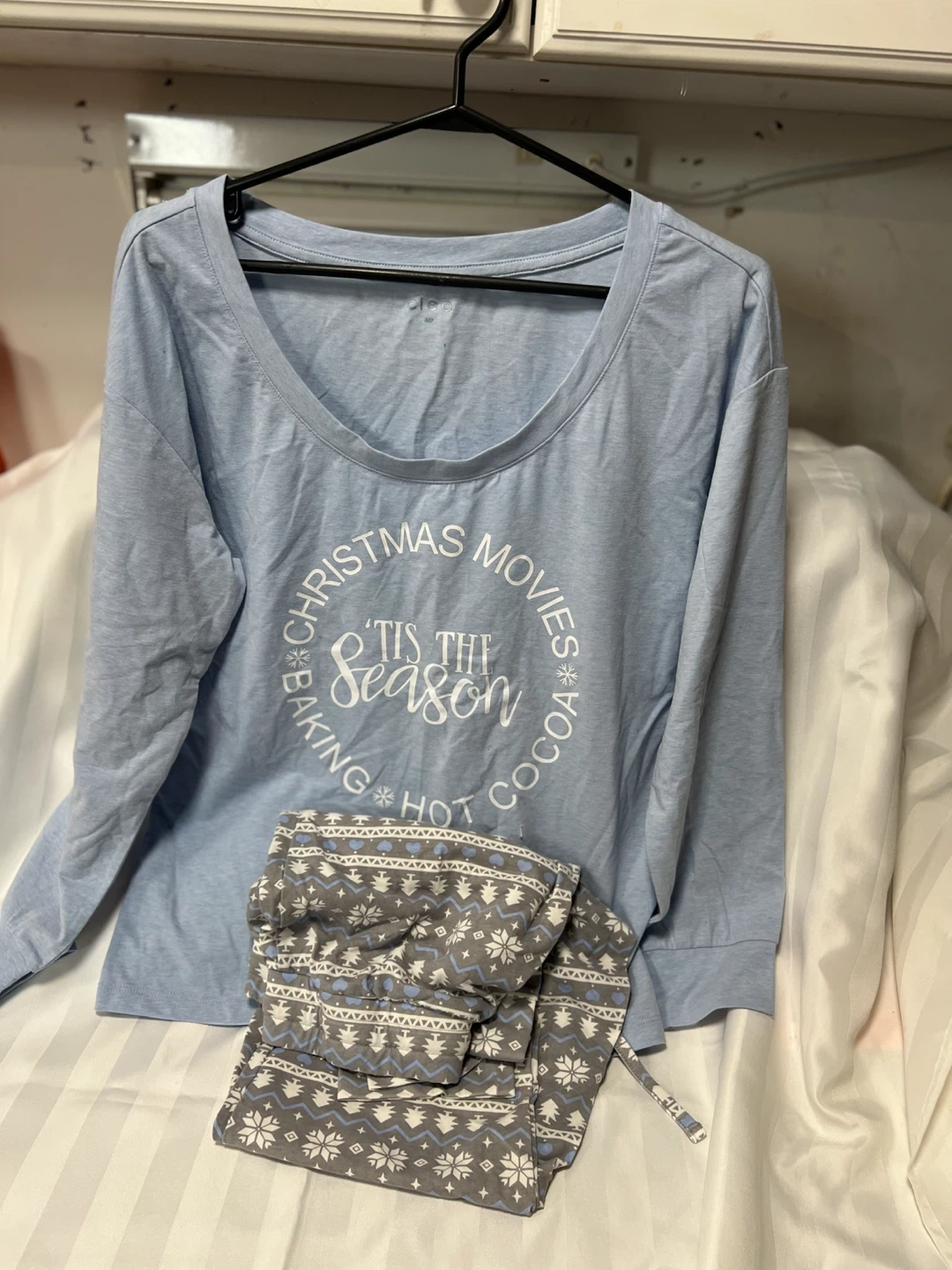 Light Blue Long Sleeve Pajama Set