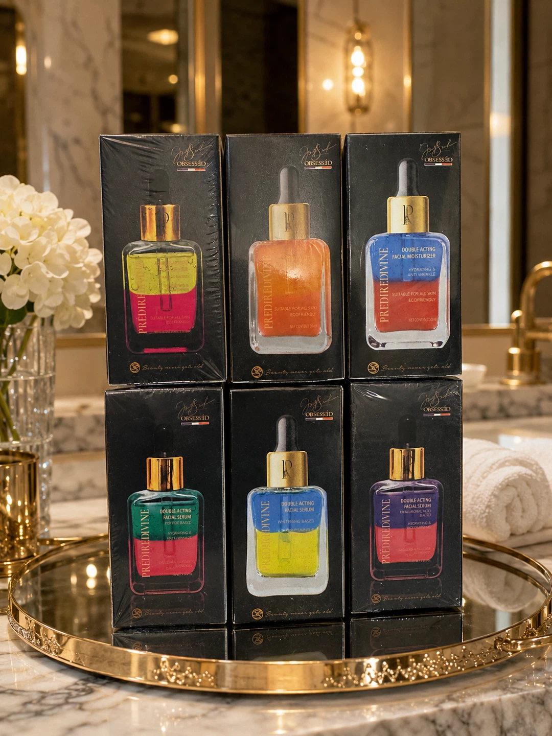 NEW SEALED Prédiré Paris Divine 6pc Facial Serum & Moisturizer