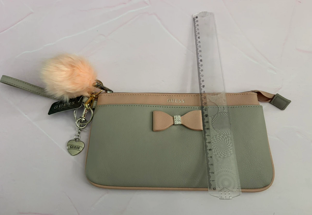 New Guess Crystal Bow Pink and Gray Wristlet Wallet - photo 5