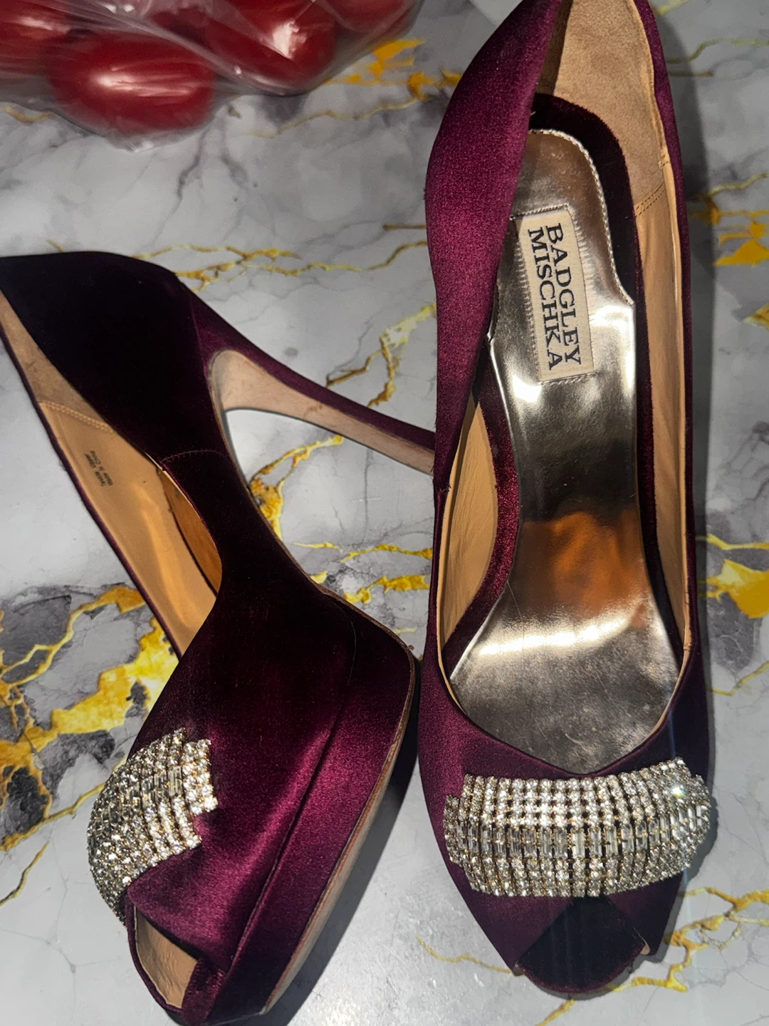 Badgley Mischka Embellished Peep-Toe Heels - photo 2