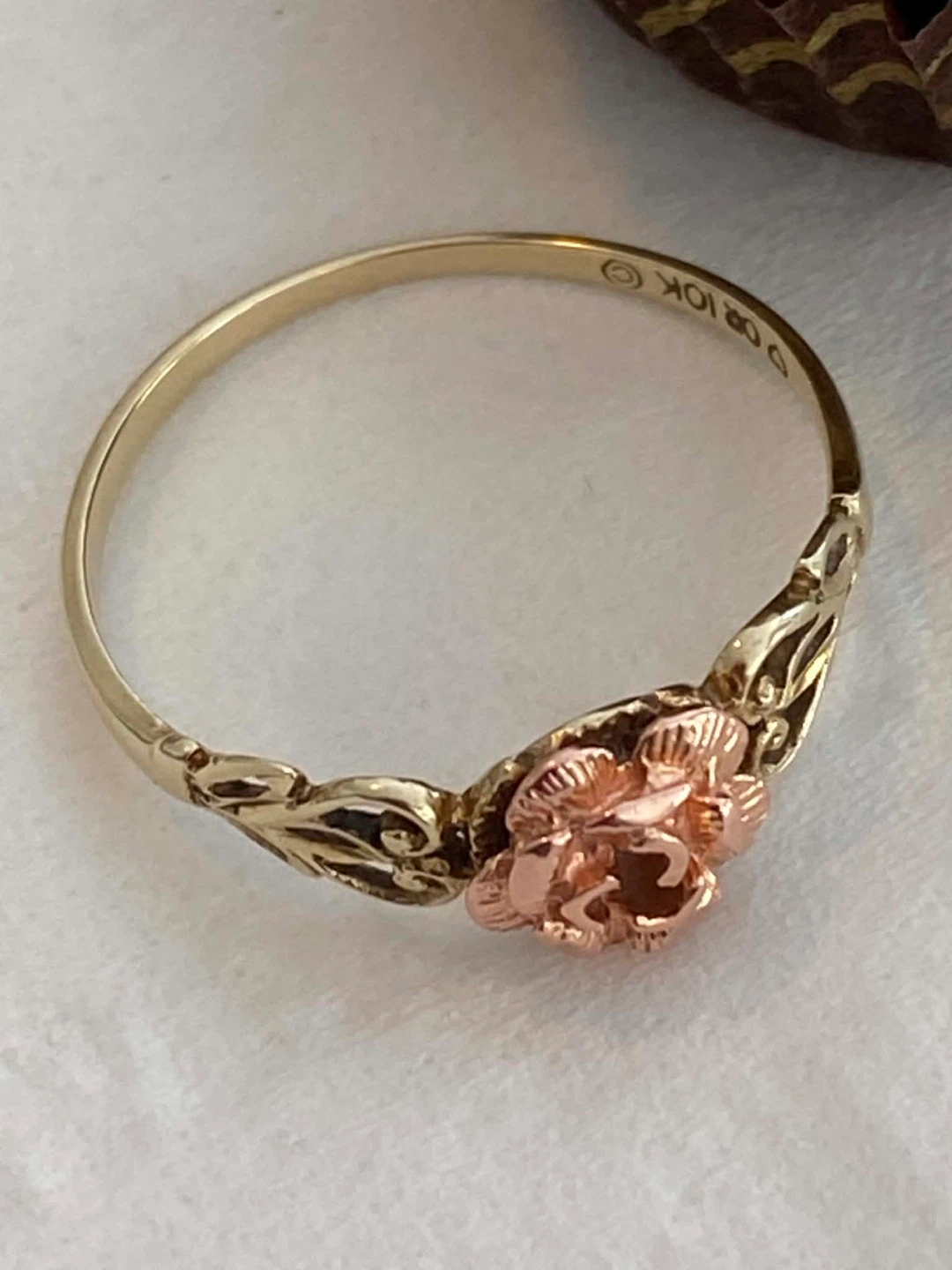 -RARE- Vintage Two-tone 10k Solid Gold Filigree/flower - photo 2