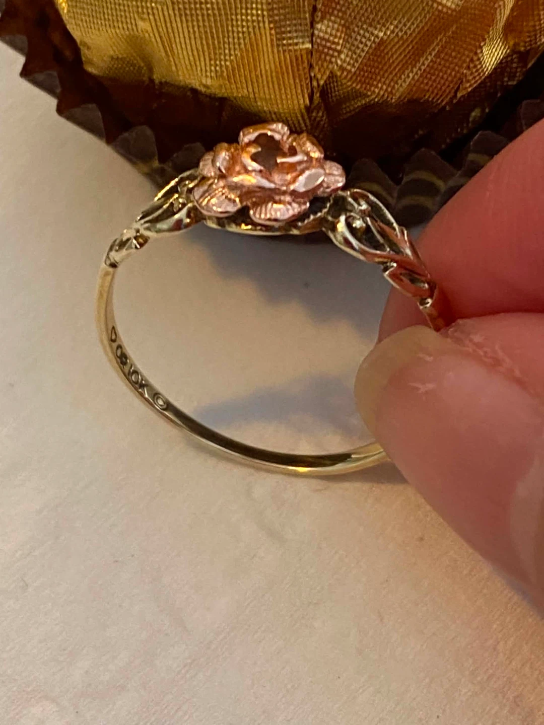 -RARE- Vintage Two-tone 10k Solid Gold Filigree/flower - photo 4