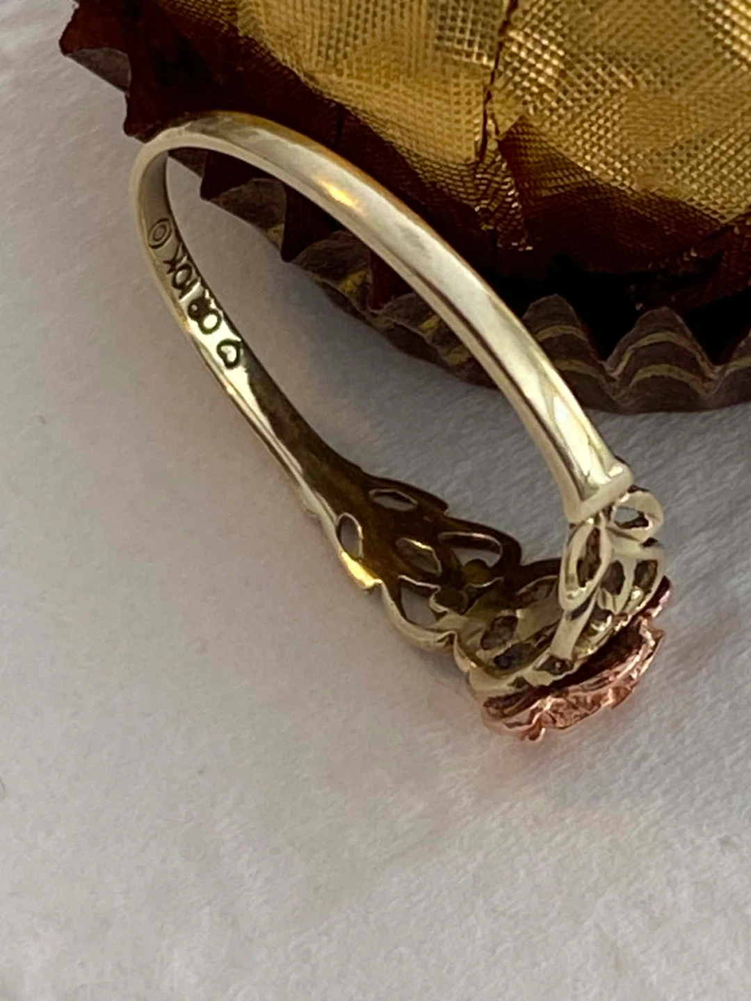 -RARE- Vintage Two-tone 10k Solid Gold Filigree/flower - photo 5