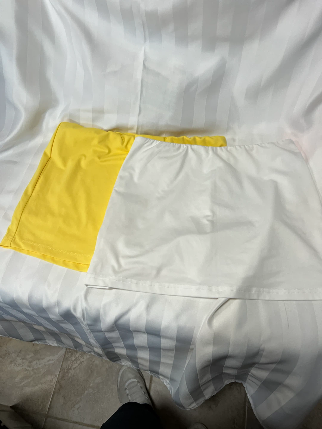 Yellow and White Skorts