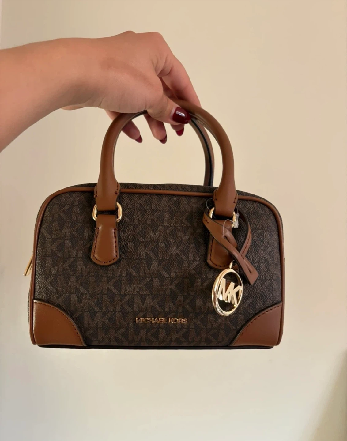 Michael Kors Brown Monogram Mini Satchel Bag