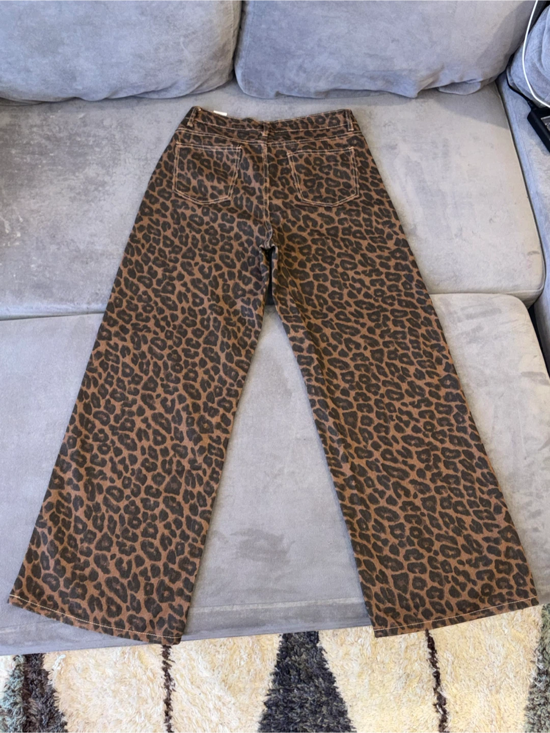 Dazy Leopard Print Wide Leg Pants Size L - photo 2