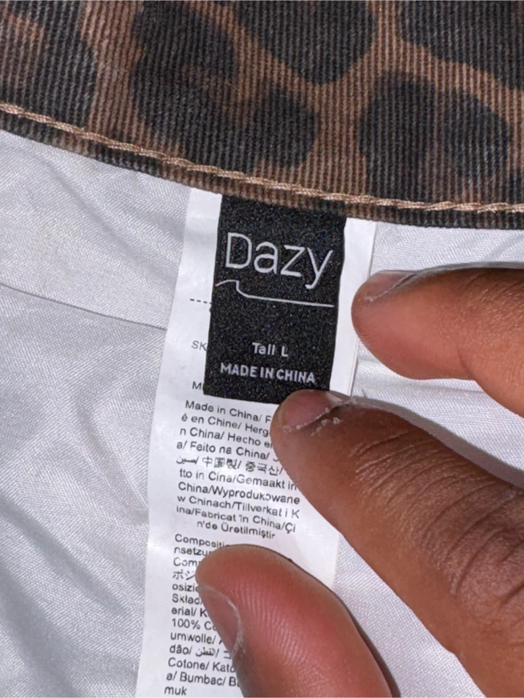 Dazy Leopard Print Wide Leg Pants Size L - photo 3