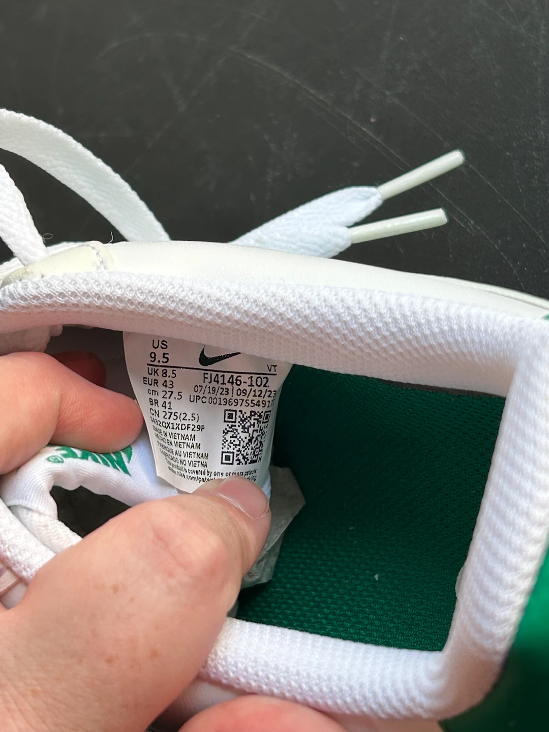 Nike Air Force 1 Low White Green Men's Shoes - photo 5