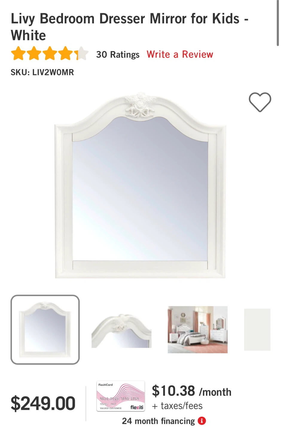 Dresser white with mirror solid wood - photo 5