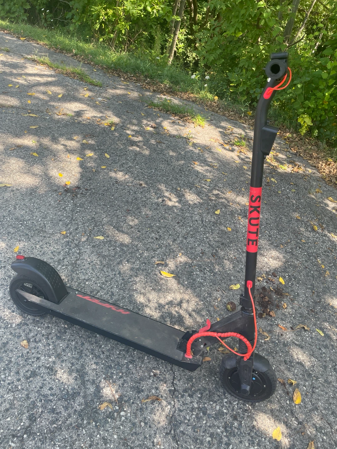 red and black electric hyper skute scooter
