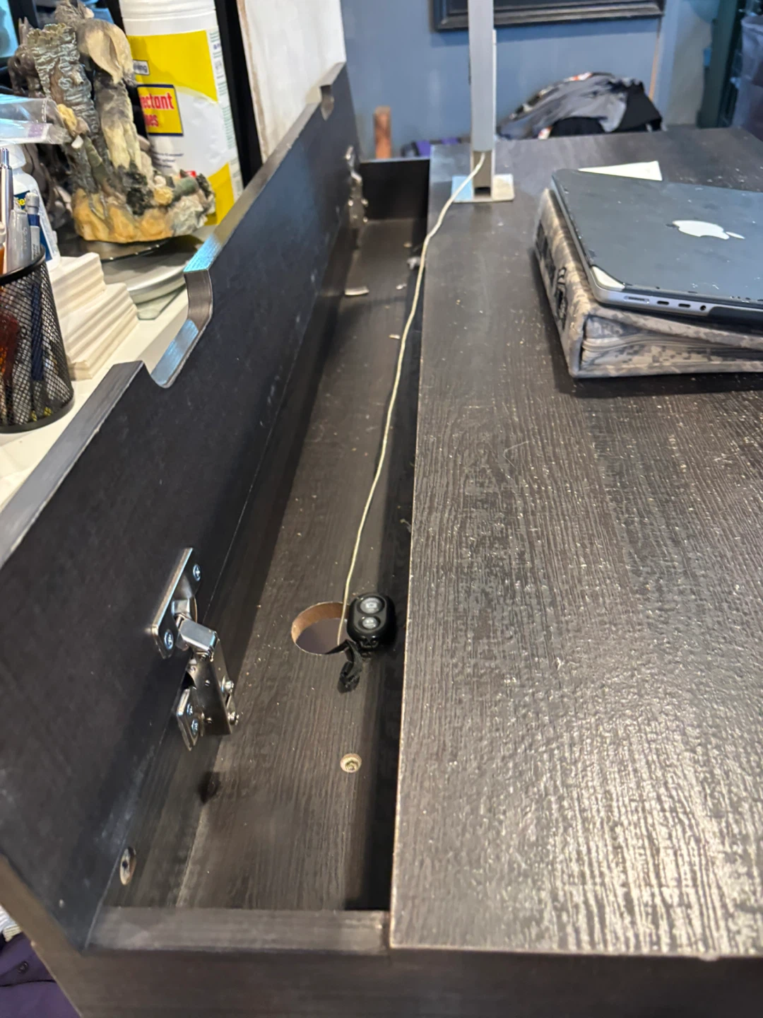 Dark Wood Desk with Drawers - photo 2