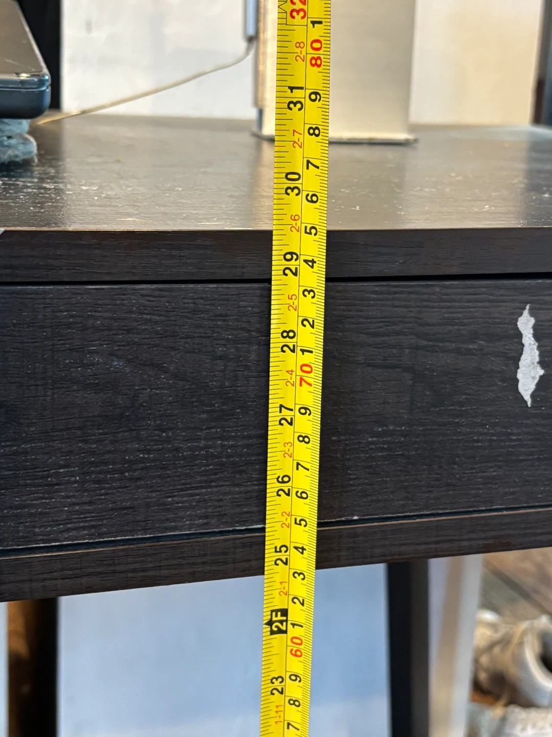 Dark Wood Desk with Drawers - photo 3