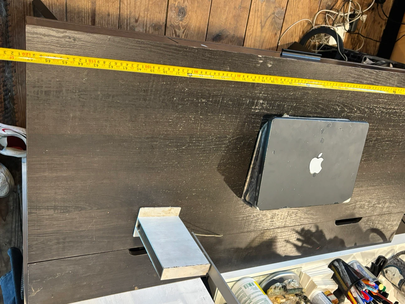 Dark Wood Desk with Drawers - photo 5