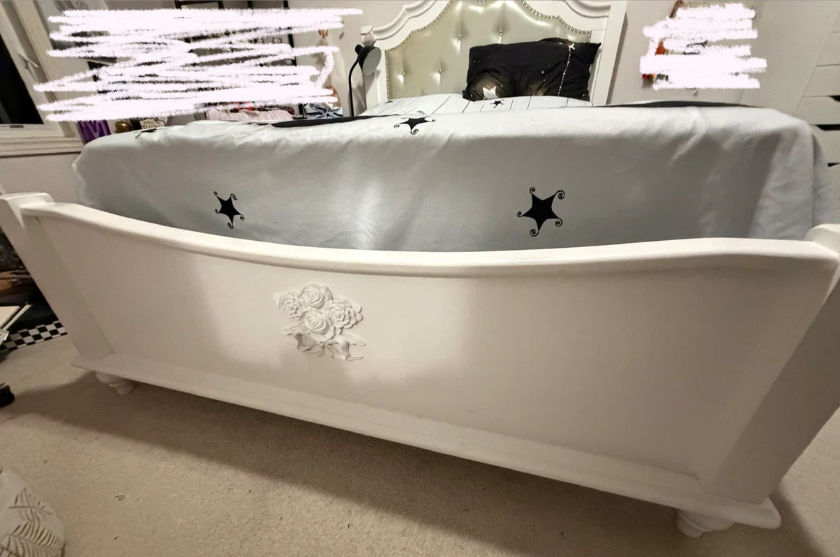 Full Size Bed (Only) - White -Solid Wood