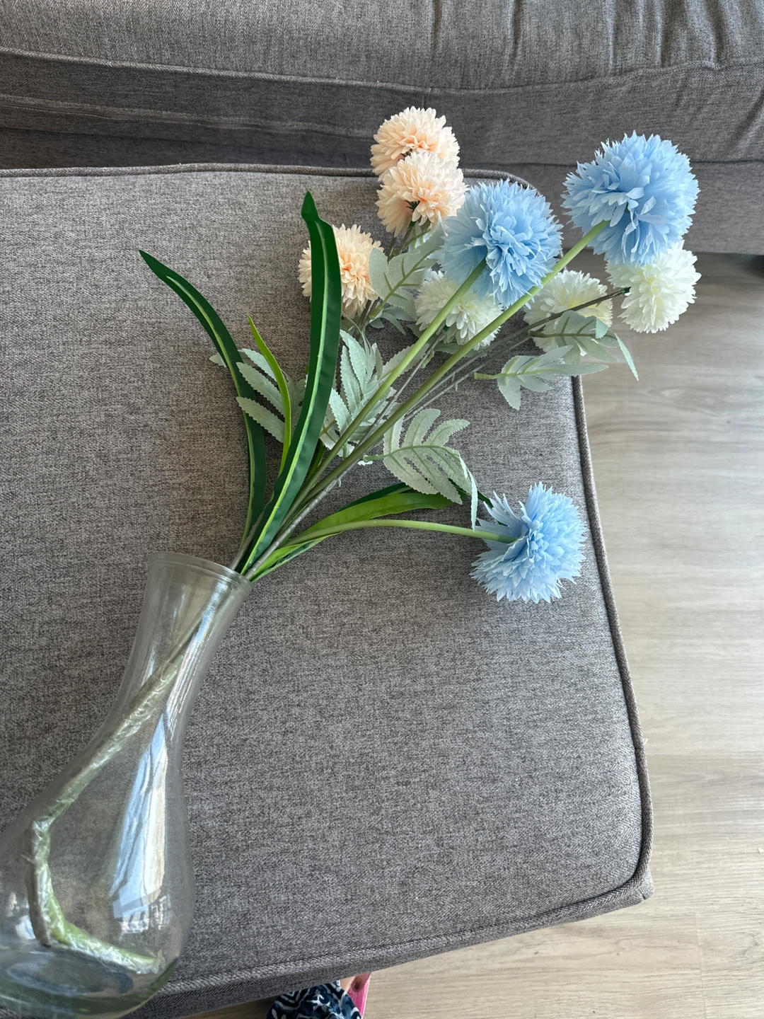 Artificial Flower Stems with glass vase - photo 2