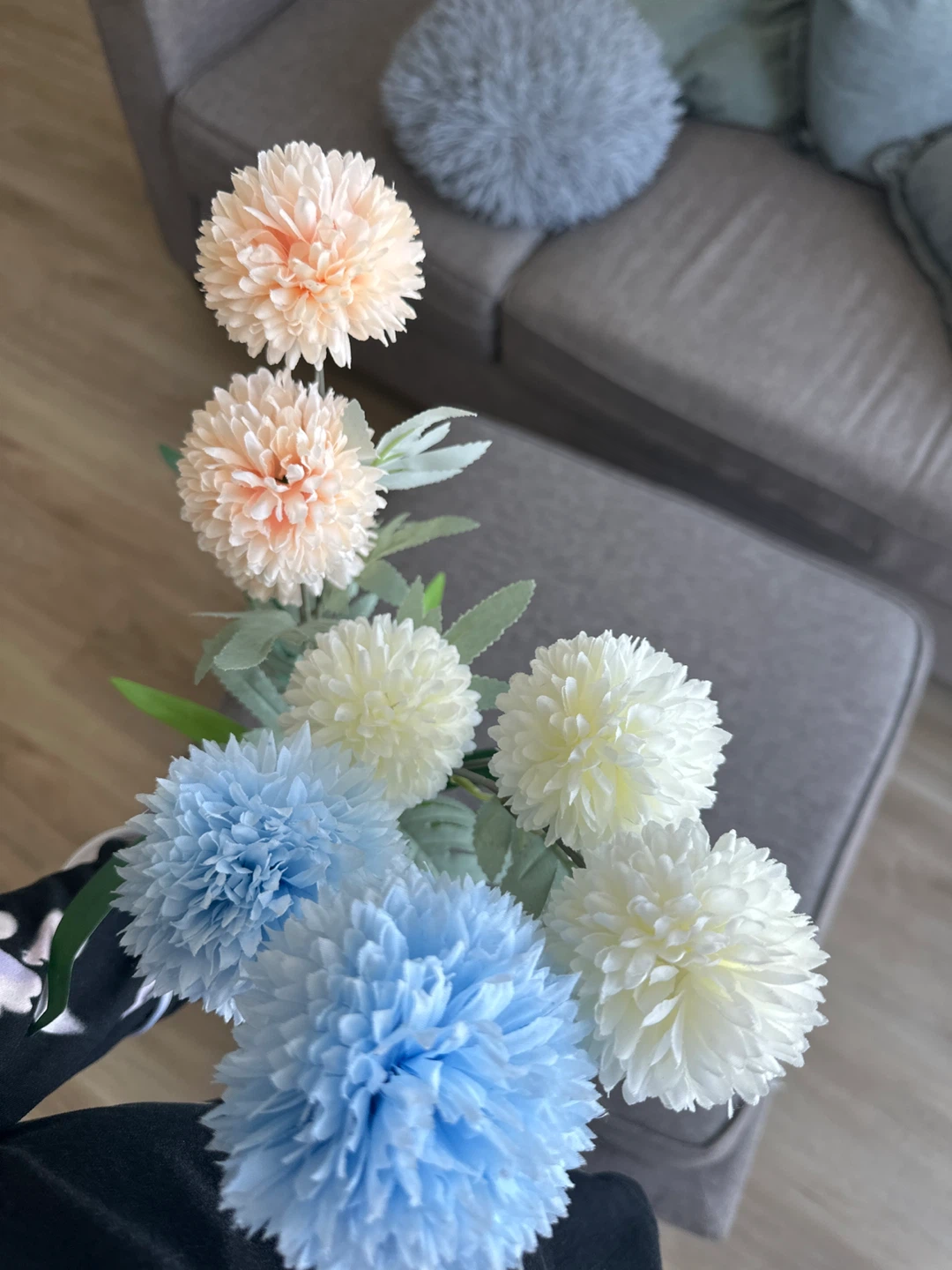 Artificial Flower Stems with glass vase - photo 3