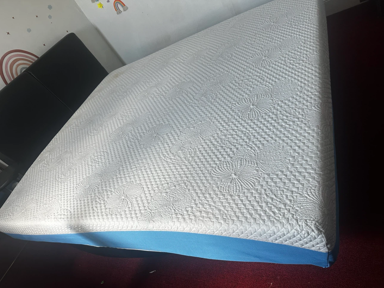 White cal king Size Mattress plus metal frame - photo 2