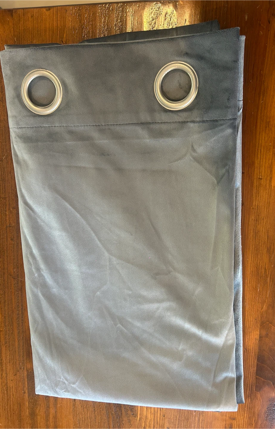 Grey Velvet Grommet Curtains
