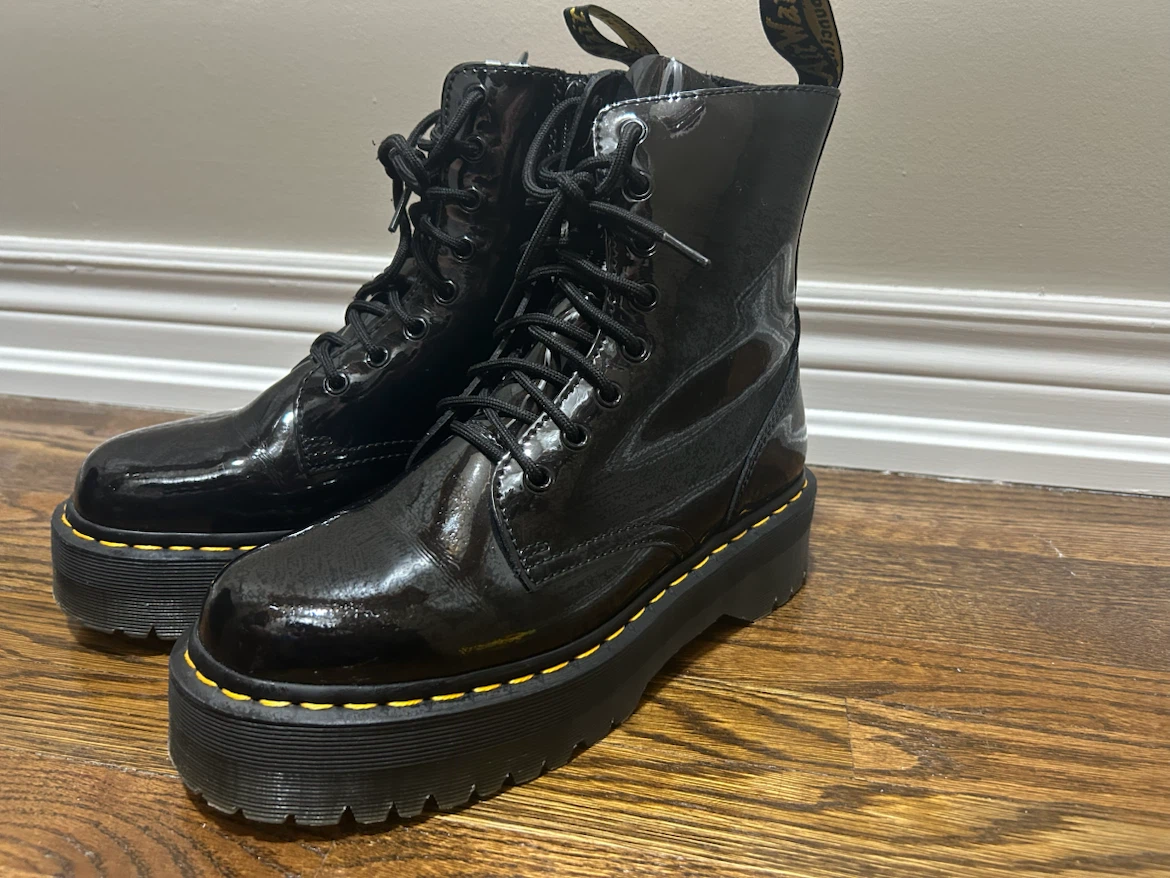 Dr. Martens Black Patent Platform Boots