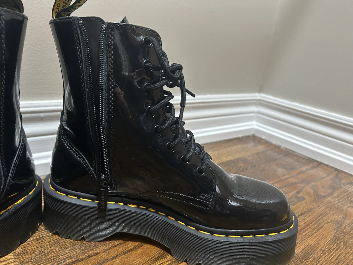 Dr. Martens Black Patent Platform Boots - photo 2