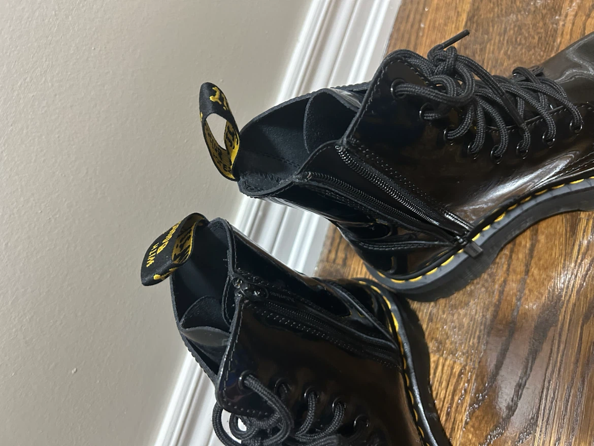 Dr. Martens Black Patent Platform Boots - photo 3