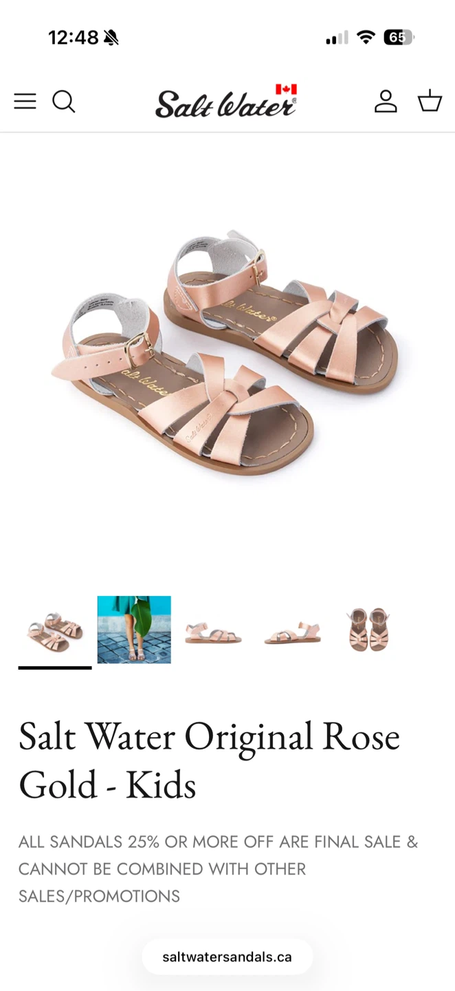 Kids Salt Water Original Sandals - Rose Gold - photo 5