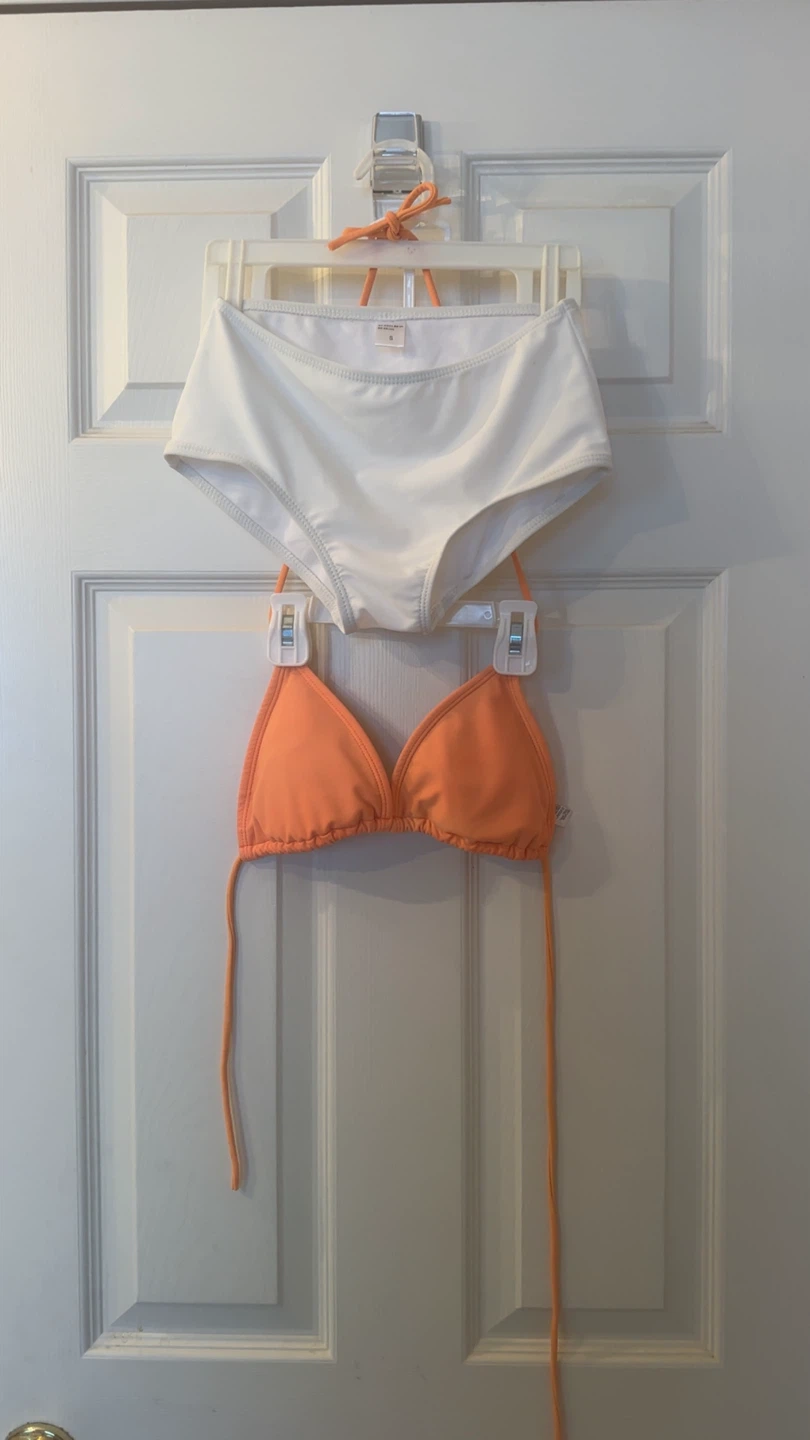 White and orange Bikini set