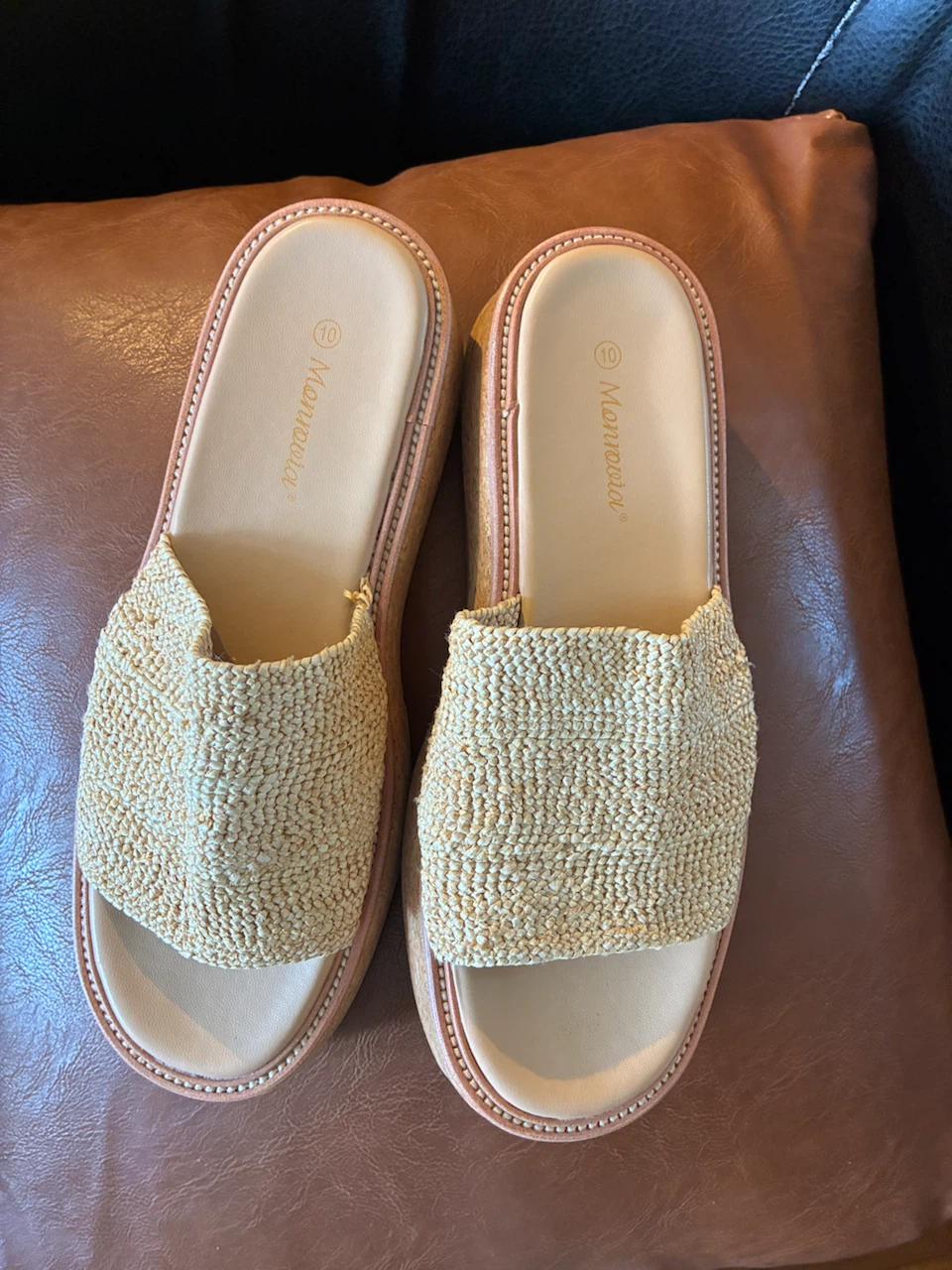 Monovida Straw Slide Sandals - Size 10