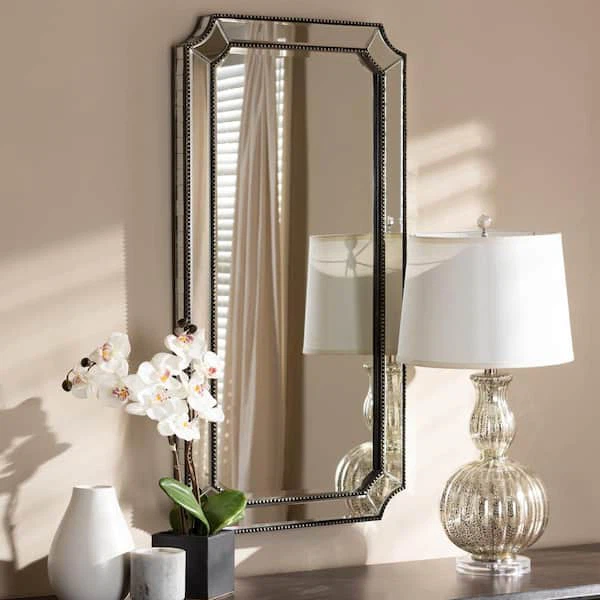 New Elegant Beveled Silver Art Deco Mirror